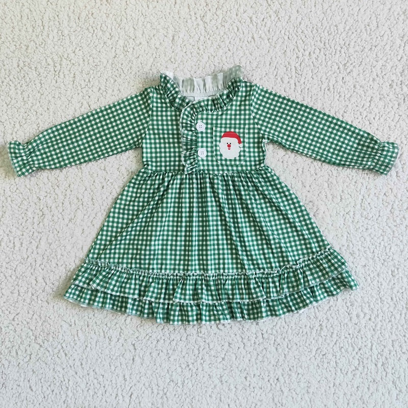 6 C10-7  Santa's Green Long Sleeve Nightdress