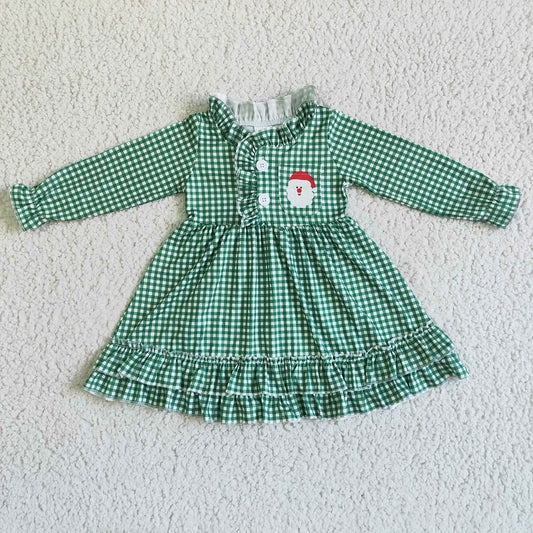 6 C10-7 Santa's Green Long Sleeve Nightdress