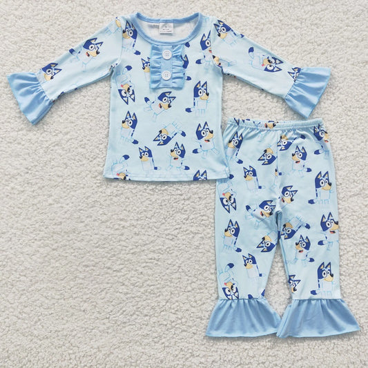 6 C9-16 Baby Girl Cartoon Long Sleeve Pants Pajama Set