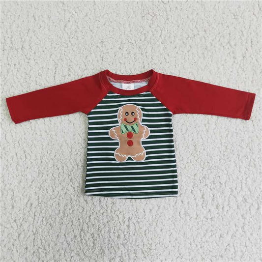 6 A24-15 Boys Green Striped Long Sleeve Top