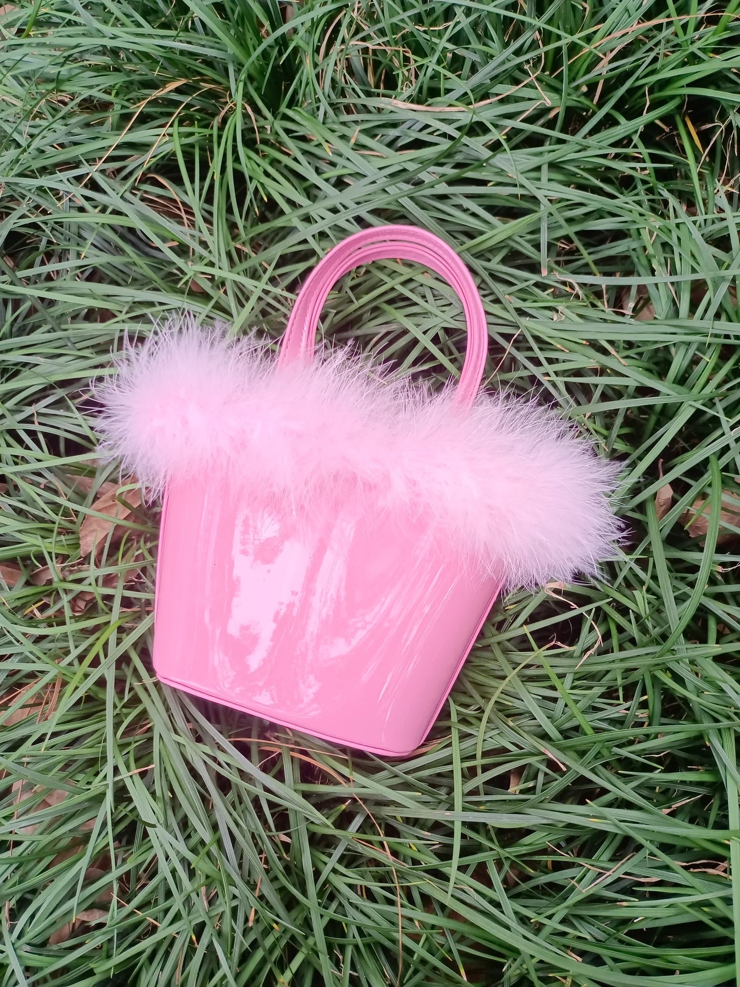 BA0028 pink fur bag