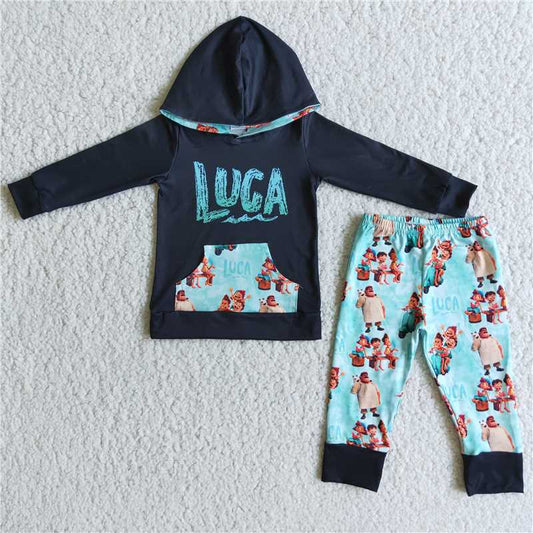 6 C8-5 Cartoon Boy Long Sleeve Hoodie Set