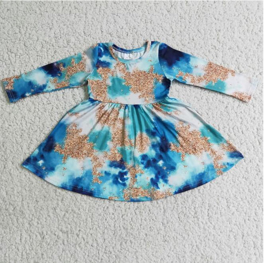 6 A6-18 tie-dye long-sleeve dress