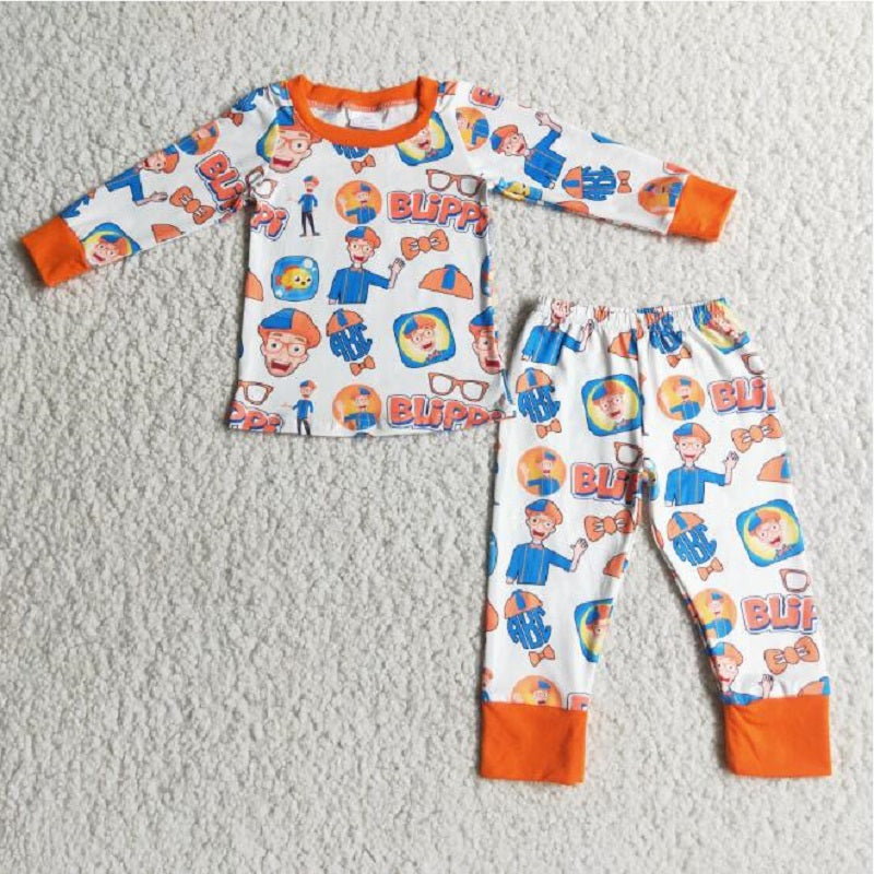 6 C8-21 Boys Long Sleeve Pants Pajama Set