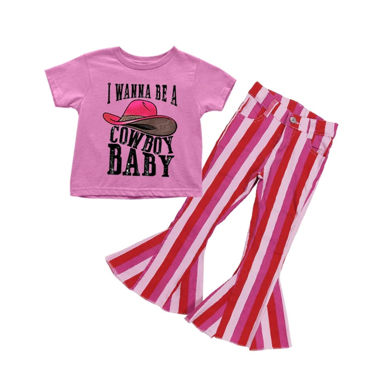 GT0107+P0043 Pink Cow TOP + Pink Jeans