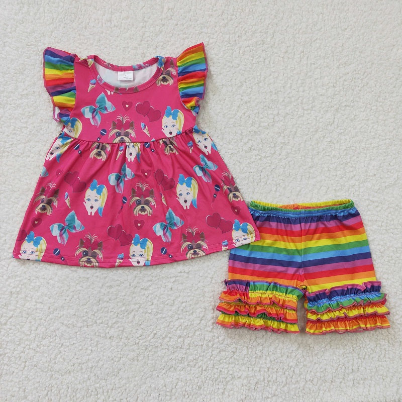 A12-13 JJ GIRL Rainbow Girl Dog Set