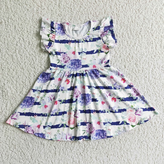 A8-6 PURPLE FLORAL SUMMER DRESS