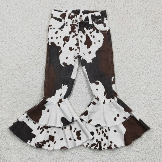 Aa-1 New fashion Button Cow Print Double Layer Jeans