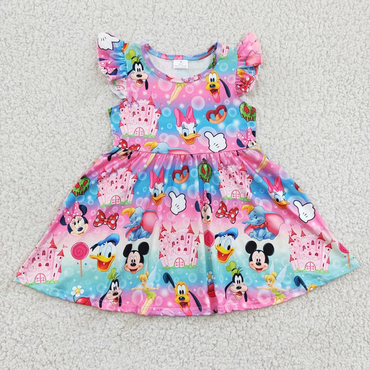 Aa-12 Finger Castle Animal Bow Flying Sleeve Dress