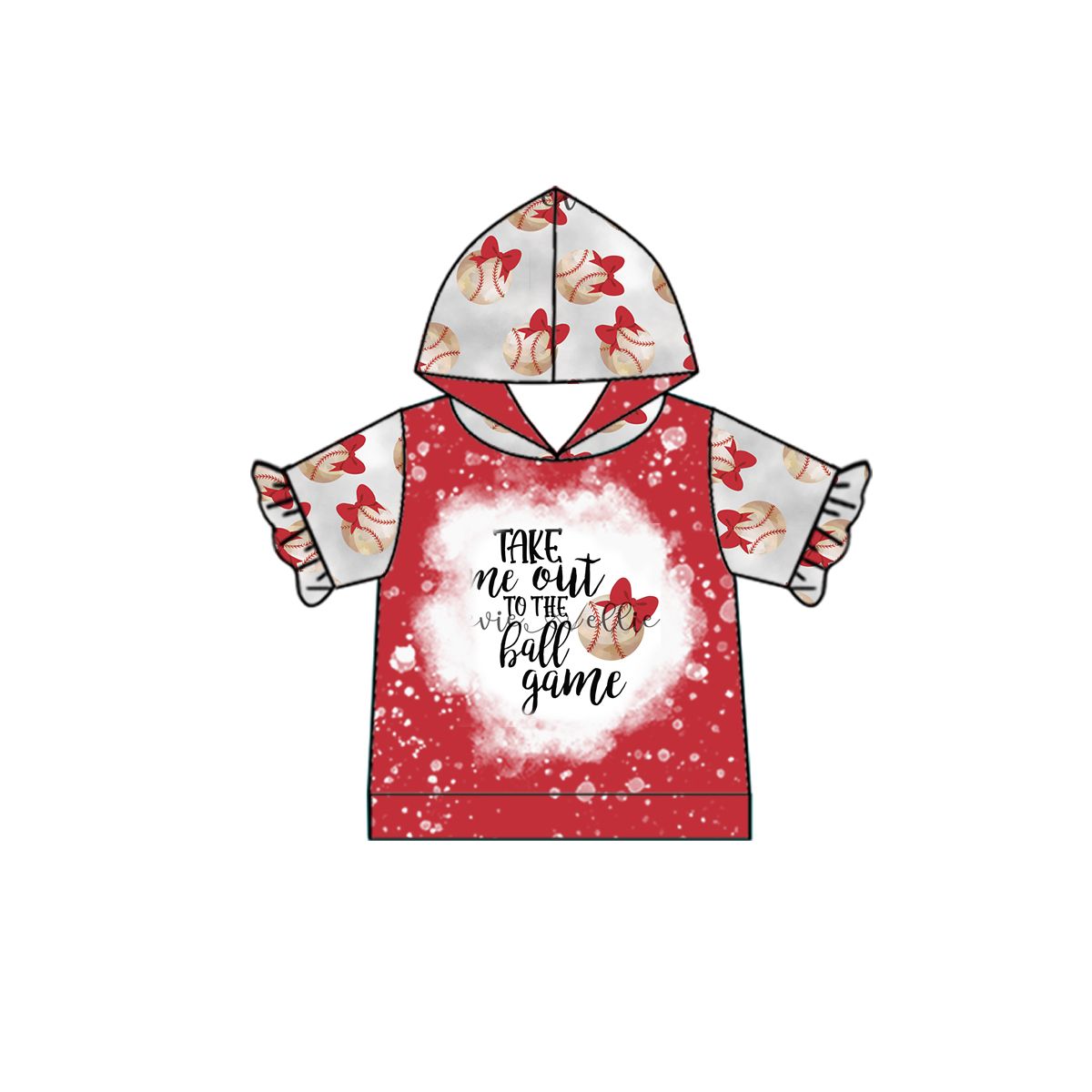 GT0100 Girls TAKE ME OUT Rugby Hooded Short Sleeve Top D 4.16