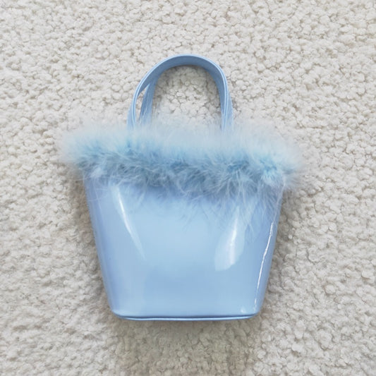 BA0033 Blue Fur Tote Bag