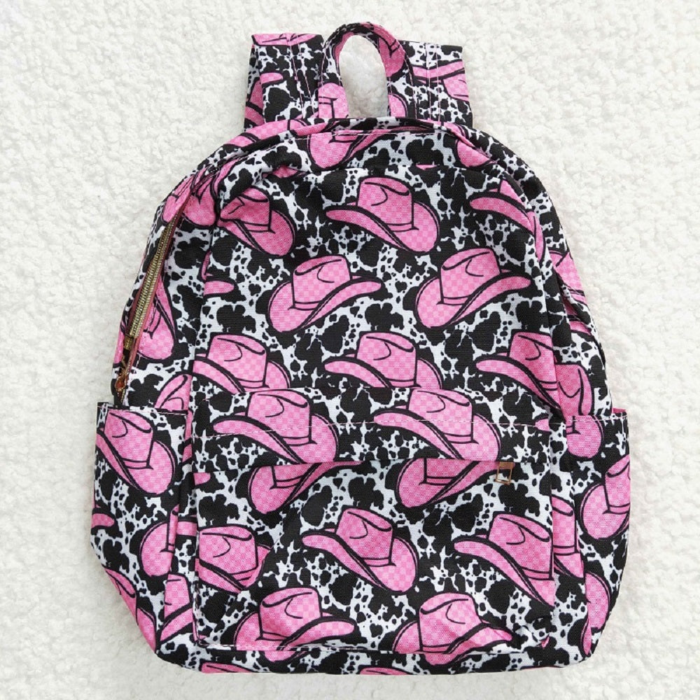 BA0038 hat cow print backpack