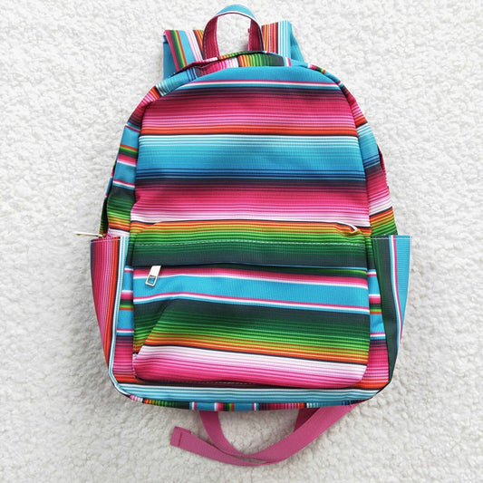 BA0041 Teal Striped Bag Backpack