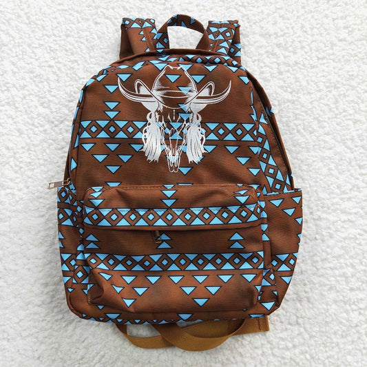 BA0048 Bull Head Geometric Blue bag Backpack