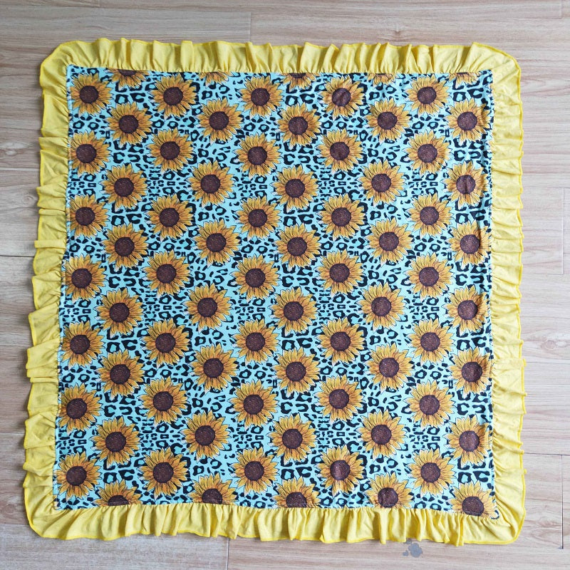 BL0005 new fashion sunflowers print blanket