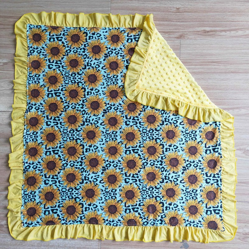 BL0005 new fashion sunflowers print blanket