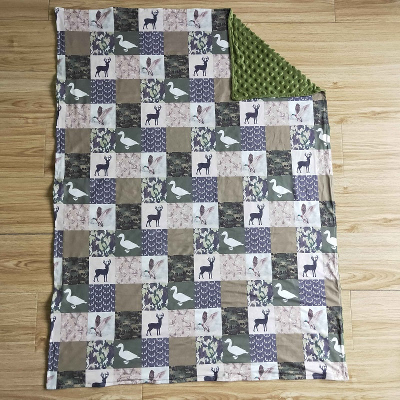 BL0027 Duck Fawn Green Plaid Blanket