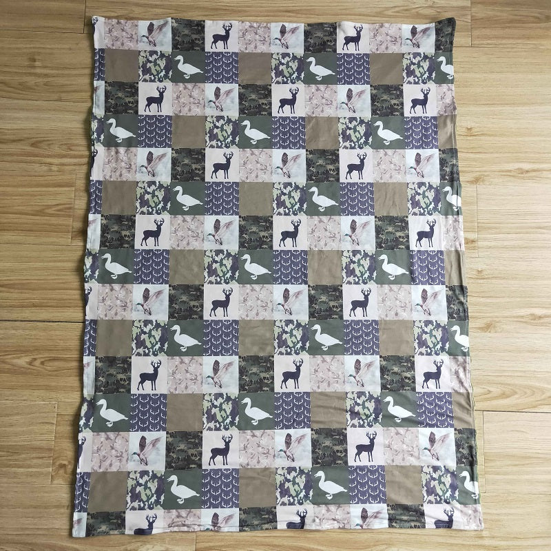 BL0027 Duck Fawn Green Plaid Blanket