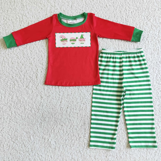 BLP0011 Boys Christmas villain red long-sleeved trousers suit