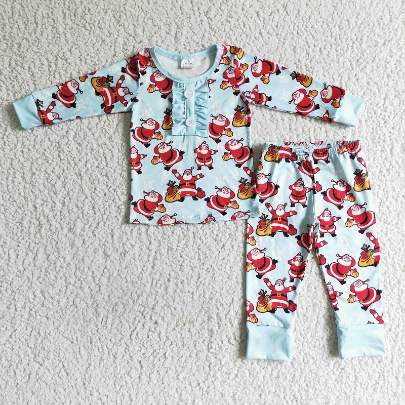 BLP0027 Girls Santa Claus Long Sleeve Trousers Suit
