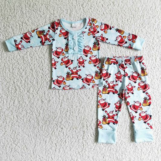 BLP0027 Girls Santa Claus Long Sleeve Trousers Suit