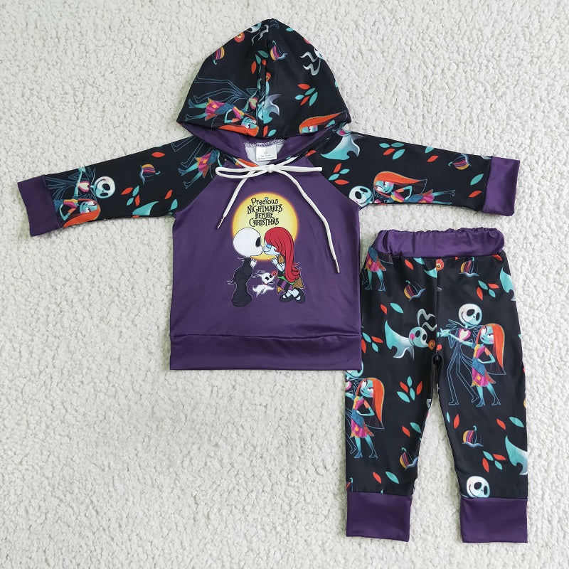 BLP0030 Boy Zombie Bridal Hooded Long Sleeve Pants Set
