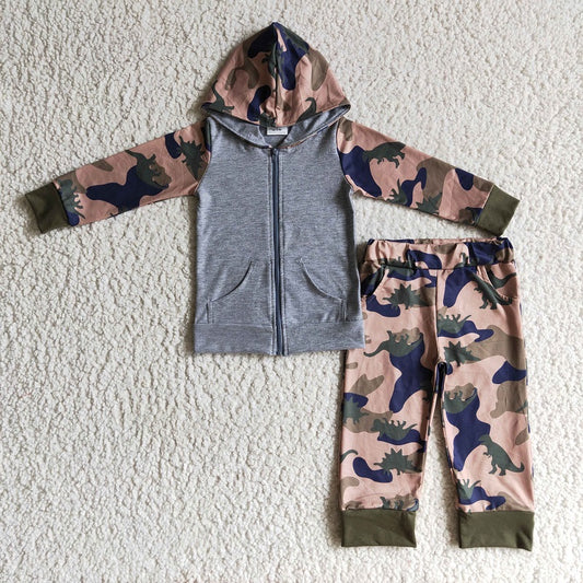 BLP0069 KIDS BOYS CAMO HOODIE TOP OUTFIT