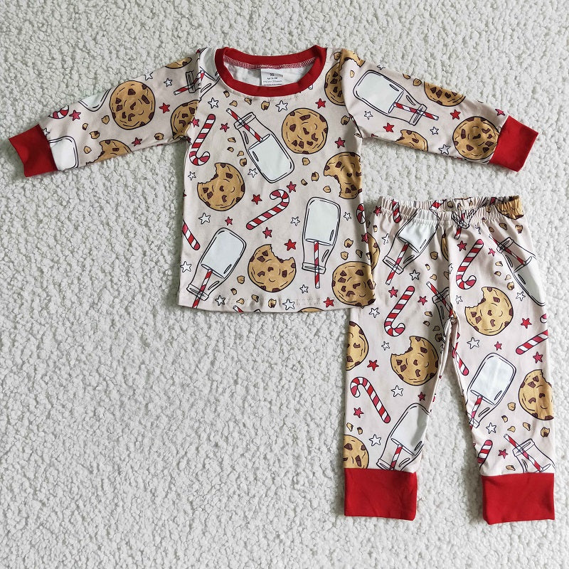 BLP0070 Boys Christmas Milk Cookie Pajama Set
