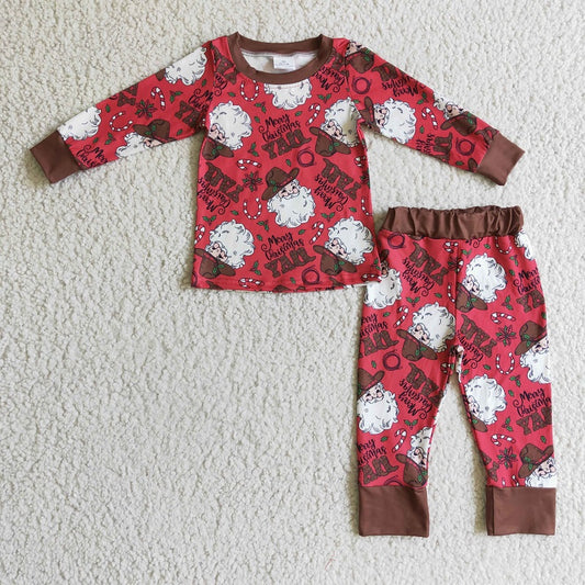 BLP0120 CHRISTMAS SANTA RED PAJAMAS SET D 816