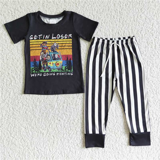 BSPO0003 Boys Halloween Short Sleeve Pants Set