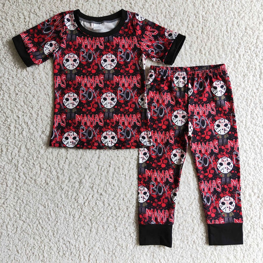BSPO0032 boy mamas boy mask short sleeve trousers suit