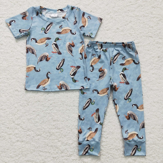 BSPO0042 Boys Wild Duck Blue Short Sleeve Trousers Suit