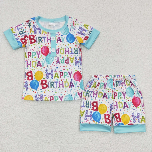 BSSO0180 Boys Embroidered Cars Red Short Sleeve Plaid Shorts Set