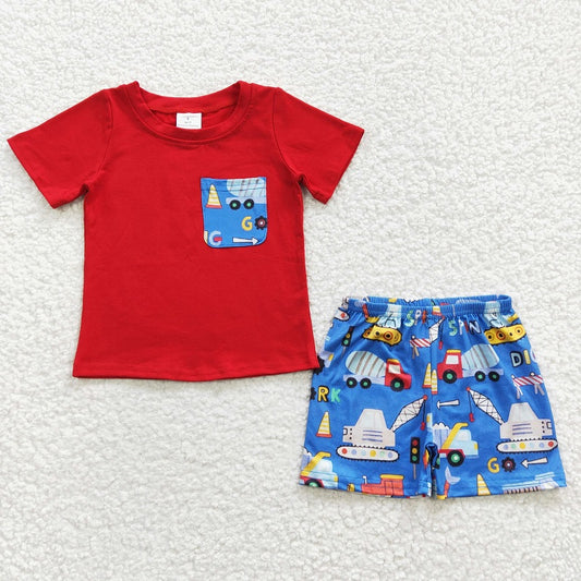 BSSO0233 Baby Boy Constructions Shorts Set
