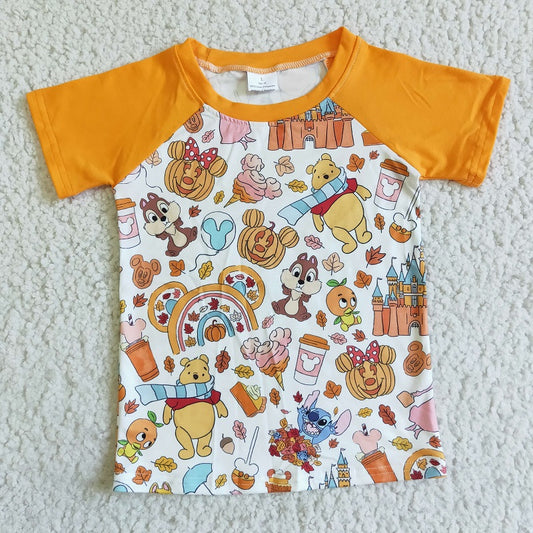 BT0044 CUTE BOYS SHORT SLEEVE CARTOON SHIRT