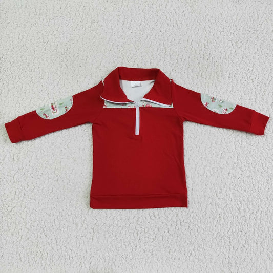 BT0047 KIDS BOYS CHRISTMAS RED PULLOVER TOP