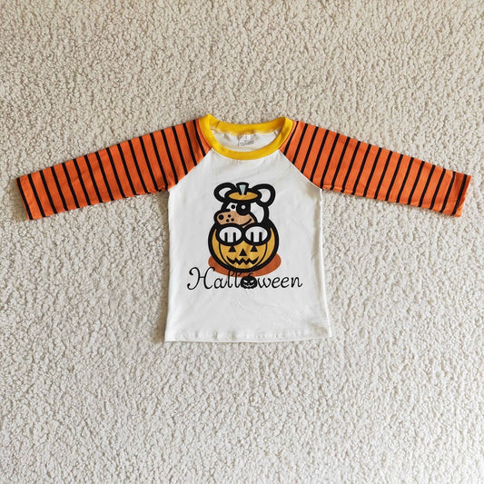 BT0054 Boys Halloween Pumpkin Dog Long Sleeve Top