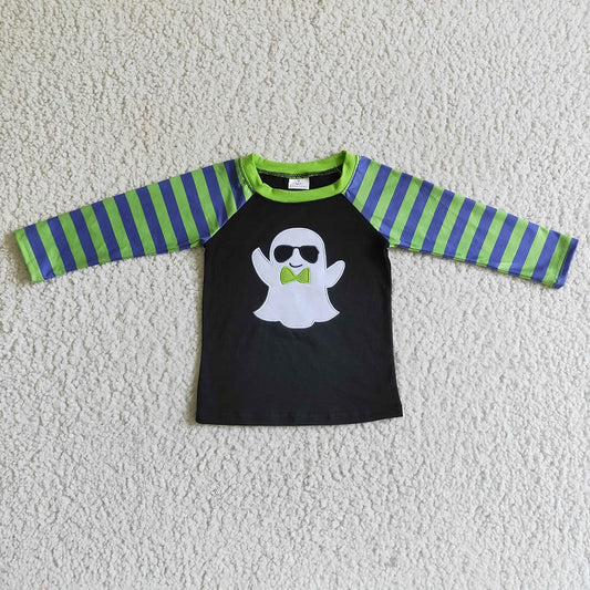 BT0066 Boys Embroidered Ghost Sunglasses Long Sleeve Top