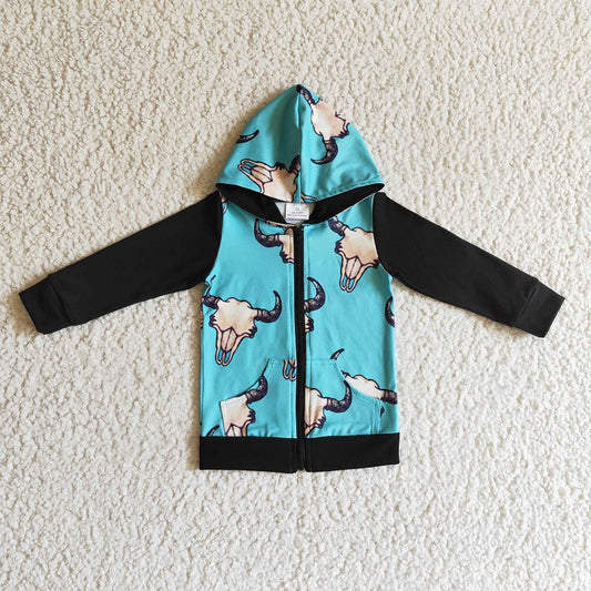 BT0083 KIDS BOYS COW PULLOVER TOP