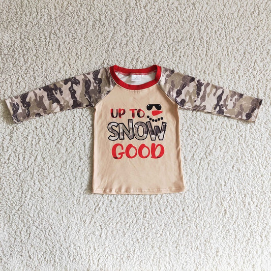 BT0097 Boys SNOW GOOD Snowman Long Sleeve Top