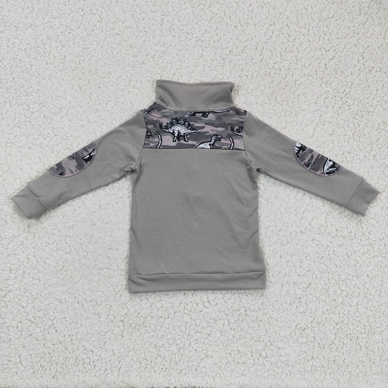 BT0106 baby boy clothes grey zipper winter shirt