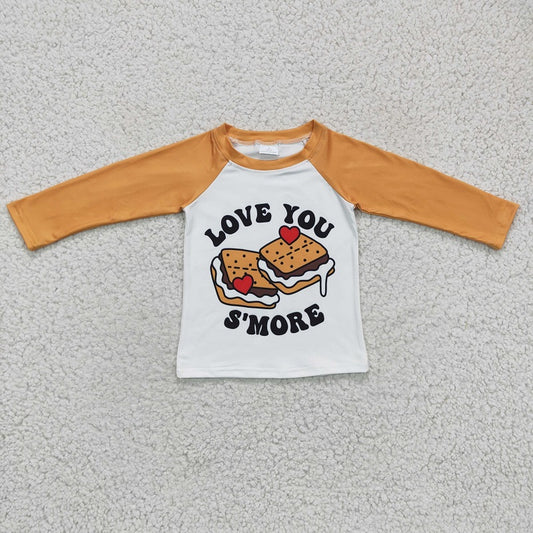 BT0123 Boys' Valentine's Day Love You Cake Long Sleeve Top