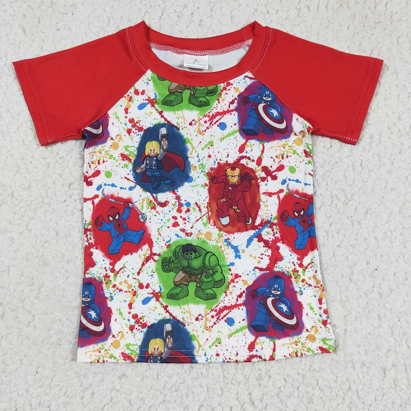 BT0139 Baby Boys Red Short Sleeve Top