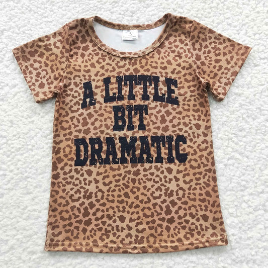 BT0219 Baby Girls A LITTLE leopard short-sleeved top