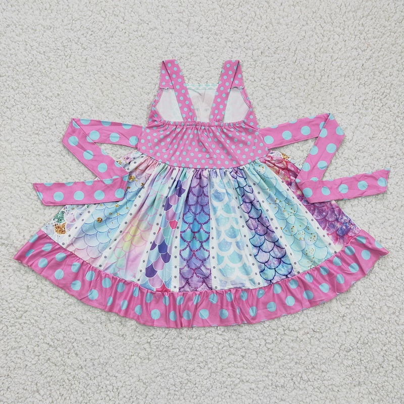 C1-8 New summer pink polka dot strap dress