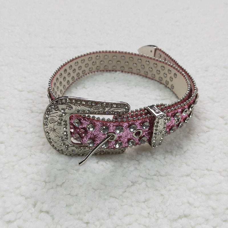 GB0004 Baby Girls Pink Diamond Belt