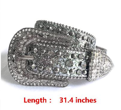 GB0006 Baby Girls Silver Diamond Belt