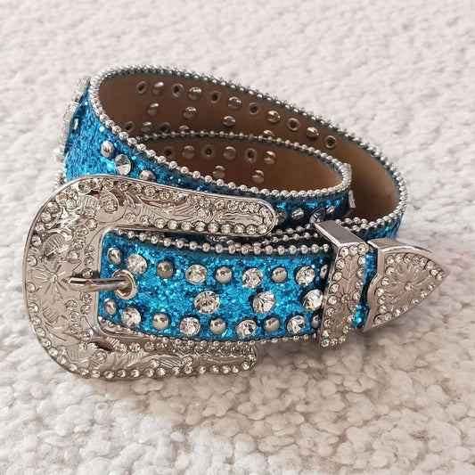GB0008 Baby Girls Blue Diamond Belt