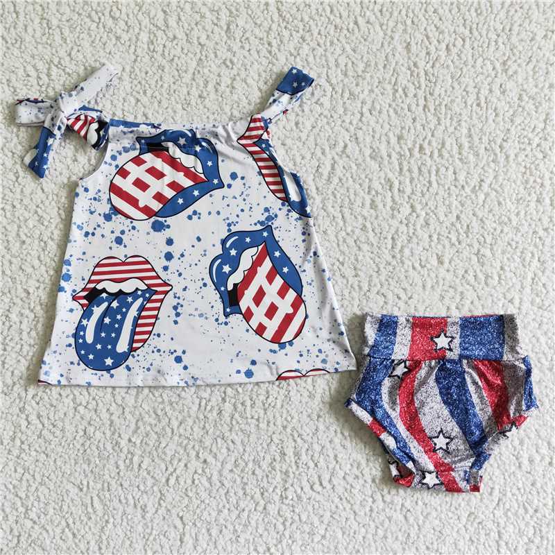 GBO0042 girl's national day tongue bummie set