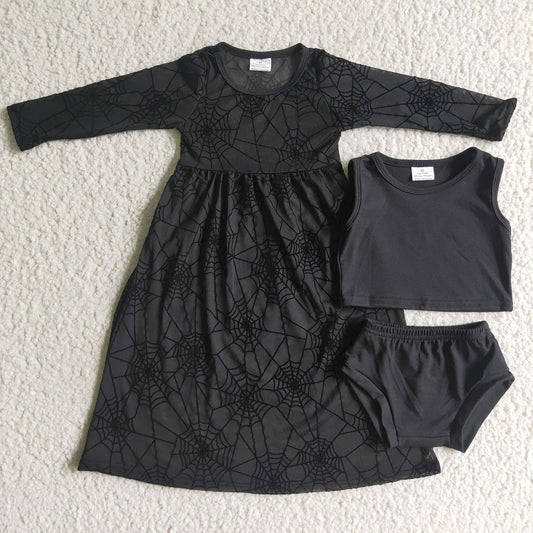 GBO0059 KIDS GIRLS TULLE DRESS AND BLACK BUMMIE SET